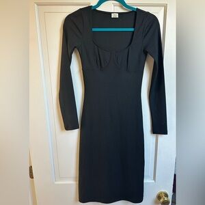 Artizia Wilfred black long sleeve bodycon dress